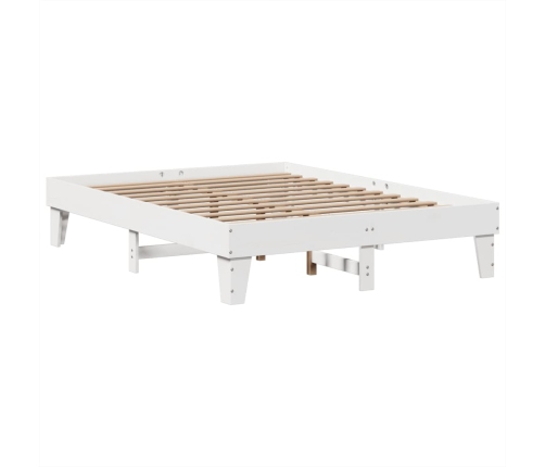 Estructura de cama sin colchón madera de pino blanca 140x190 cm