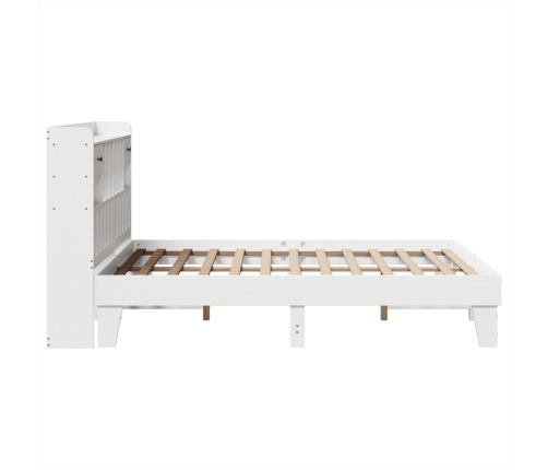 Estructura de cama sin colchón madera de pino blanca 140x190 cm