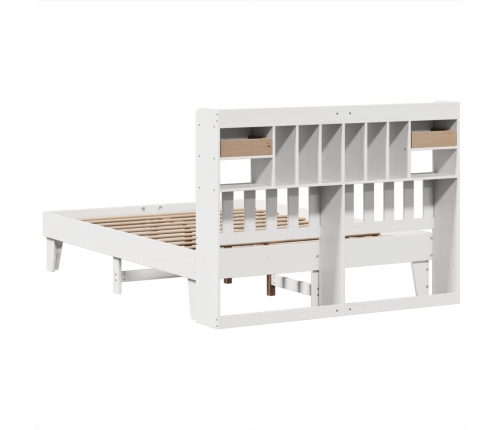 Estructura de cama sin colchón madera de pino blanca 140x190 cm