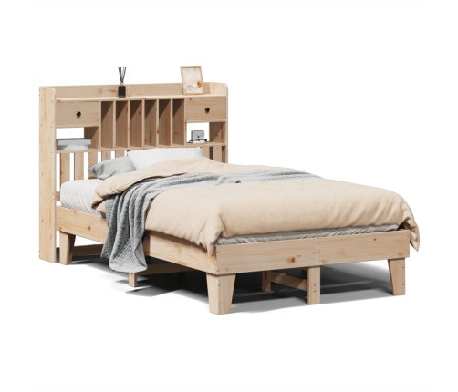 Estructura de cama sin colchón madera maciza de pino 135x190 cm