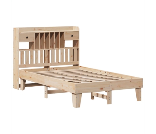 Estructura de cama sin colchón madera maciza de pino 135x190 cm