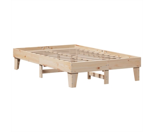 Estructura de cama sin colchón madera maciza de pino 135x190 cm