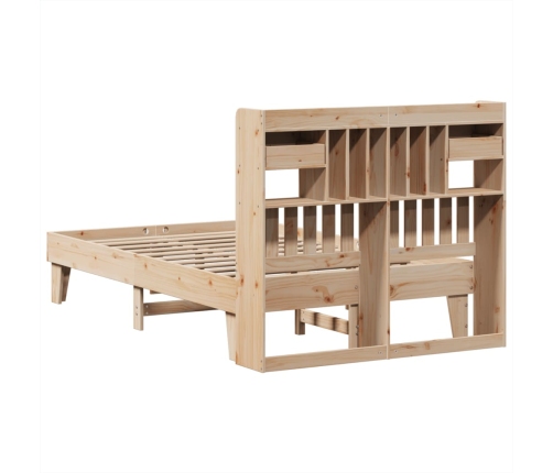 Estructura de cama sin colchón madera maciza de pino 135x190 cm