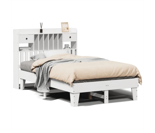 Estructura de cama sin colchón madera de pino blanco 135x190 cm