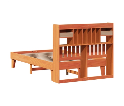 Estructura de cama sin colchón madera maciza marrón 120x190 cm