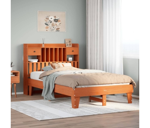 Estructura de cama sin colchón madera maciza marrón 120x190 cm