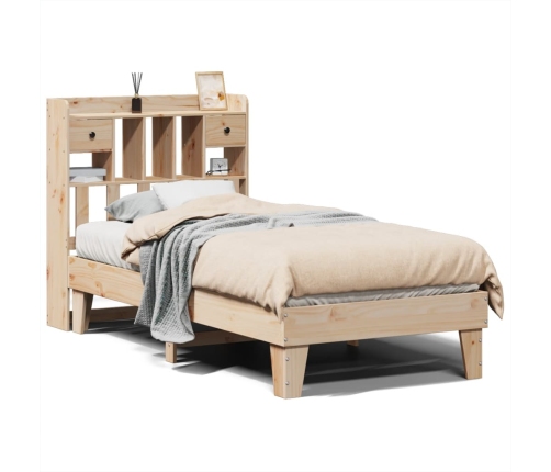 Estructura de cama sin colchón madera maciza de pino 90x190 cm