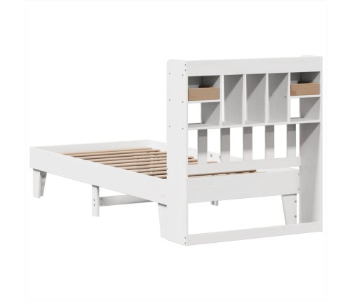 Estructura de cama sin colchón madera maciza blanca 90x190 cm