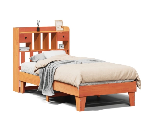 Estructura de cama sin colchón madera maciza marrón 90x190 cm