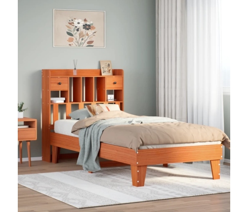 Estructura de cama sin colchón madera maciza marrón 90x190 cm