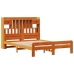 Cama con estantería sin colchón madera maciza marrón 140x200 cm
