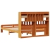 Cama con estantería sin colchón madera maciza marrón 140x200 cm