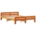 Cama con estantería sin colchón madera maciza marrón 140x200 cm