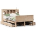 Cama con estantería sin colchón madera maciza de pino 160x200cm