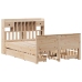 Cama con estantería sin colchón madera maciza de pino 160x200cm