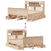 Cama con estantería sin colchón madera maciza de pino 160x200cm