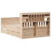 Cama con estantería sin colchón madera maciza de pino 160x200cm