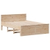 Cama con estantería sin colchón madera maciza de pino 160x200cm