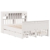 Cama con estantería sin colchón madera maciza blanca 140x190 cm
