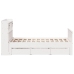 Cama con estantería sin colchón madera maciza blanca 140x190 cm