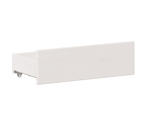 Cama con estantería sin colchón madera maciza blanca 140x190 cm