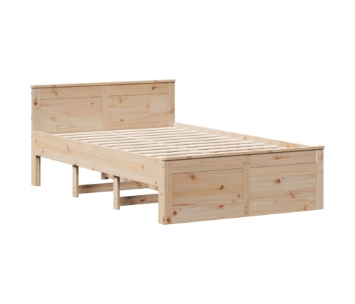 Cama con estantería sin colchón madera maciza de pino 135x190cm