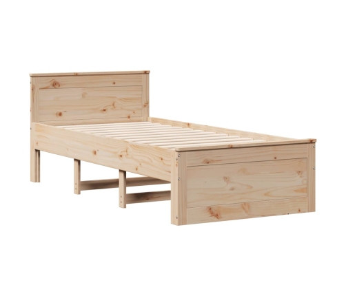 Cama con estantería sin colchón madera maciza de pino 90x190 cm