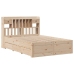 Cama con estantería sin colchón madera maciza de pino 150x200cm