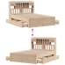 Cama con estantería sin colchón madera maciza de pino 150x200cm