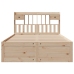 Cama con estantería sin colchón madera maciza de pino 150x200cm