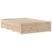 Cama con estantería sin colchón madera maciza de pino 150x200cm