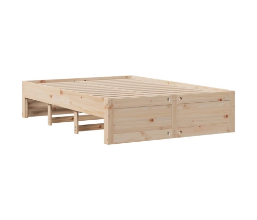 Cama con estantería sin colchón madera maciza de pino 150x200cm