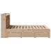 Cama con estantería sin colchón madera maciza de pino 150x200cm