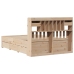 Cama con estantería sin colchón madera maciza de pino 150x200cm