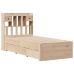 Cama con estantería sin colchón madera maciza de pino 90x200 cm