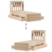 Cama con estantería sin colchón madera maciza de pino 90x200 cm