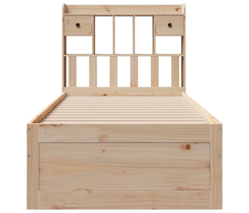 Cama con estantería sin colchón madera maciza de pino 90x200 cm