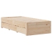 Cama con estantería sin colchón madera maciza de pino 90x200 cm