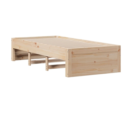 Cama con estantería sin colchón madera maciza de pino 90x200 cm