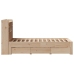 Cama con estantería sin colchón madera maciza de pino 90x200 cm
