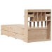 Cama con estantería sin colchón madera maciza de pino 90x200 cm