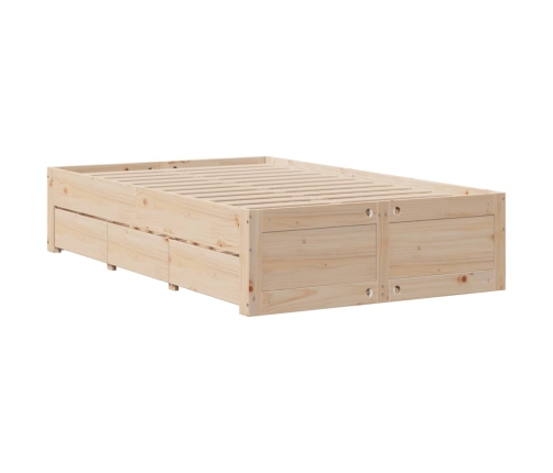 Cama con estantería sin colchón madera maciza de pino 135x190cm