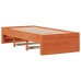 Cama con estantería sin colchón madera maciza marrón 90x190 cm