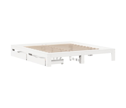 Estructura de cama sin colchón madera maciza blanca 200x200 cm