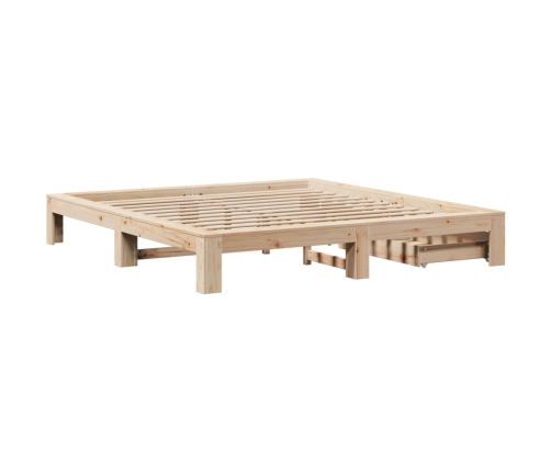 Estructura de cama sin colchón madera maciza de pino 180x200 cm