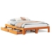 Cama sin colchón madera maciza de pino marrón cera 160x200 cm