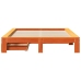 Cama sin colchón madera maciza de pino marrón cera 160x200 cm