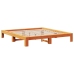 Cama sin colchón madera maciza de pino marrón cera 160x200 cm