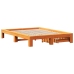 Cama sin colchón madera maciza de pino marrón cera 160x200 cm