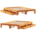 Cama sin colchón madera maciza de pino marrón cera 160x200 cm